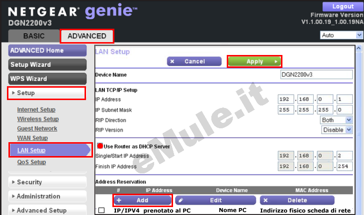 netgear genie dhcp